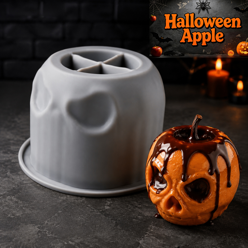 Candle Making Ideas - Halloween skull apple silicone mold, creative