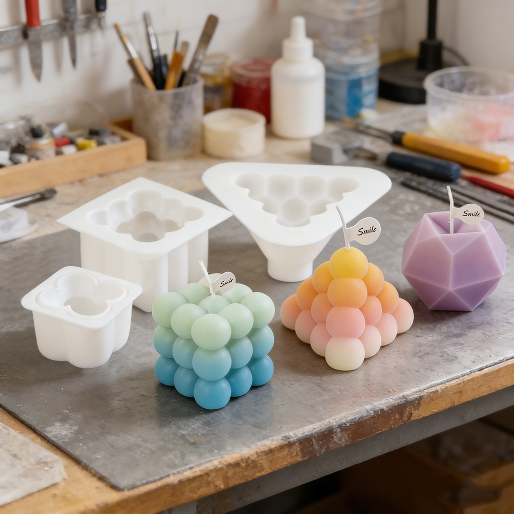 Candle Making Activity - 3D Bubble Cube Silicone Candle Molds
