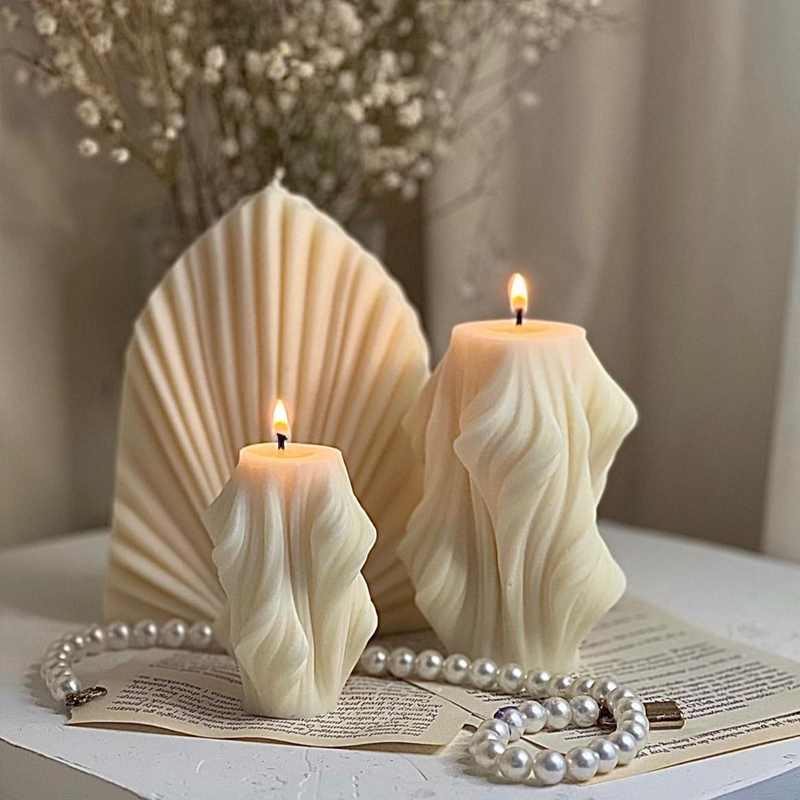 Candle Making Activity - DIY Irregular Wave Pillar Silicone Candle