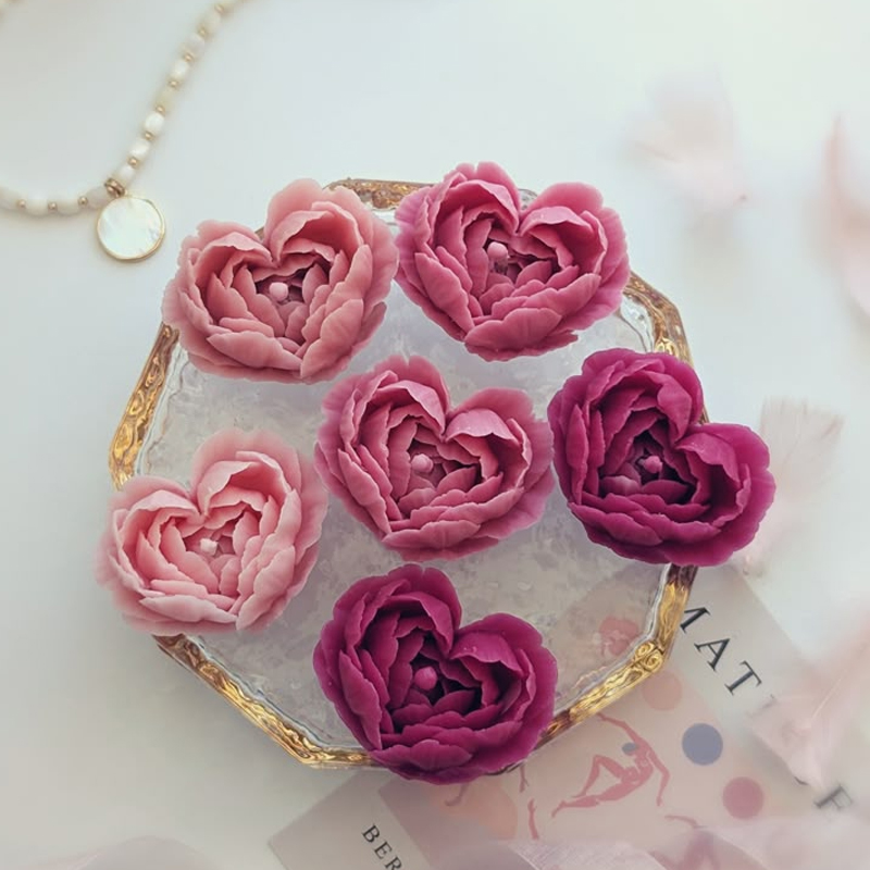 Candle Making Activity - Heart Shape Flowers Handmade Soap Making