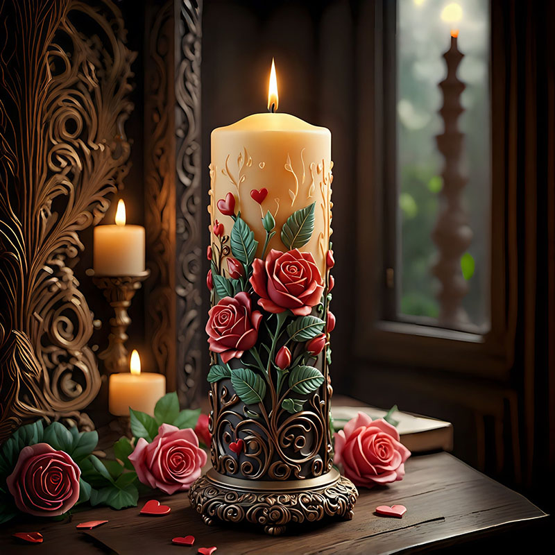 European-Style Red Rose Heart- - đánh giá và giá Candle Making Vinings