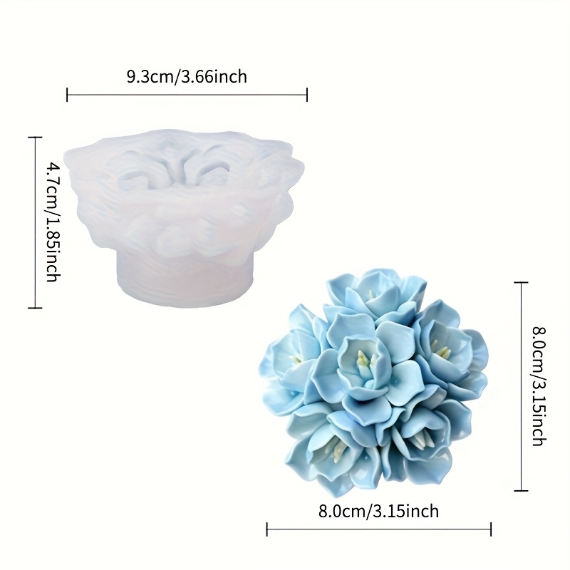 1 Hydrangea Candle Silicone Mo - đánh giá và giá Candle Making Ideas
