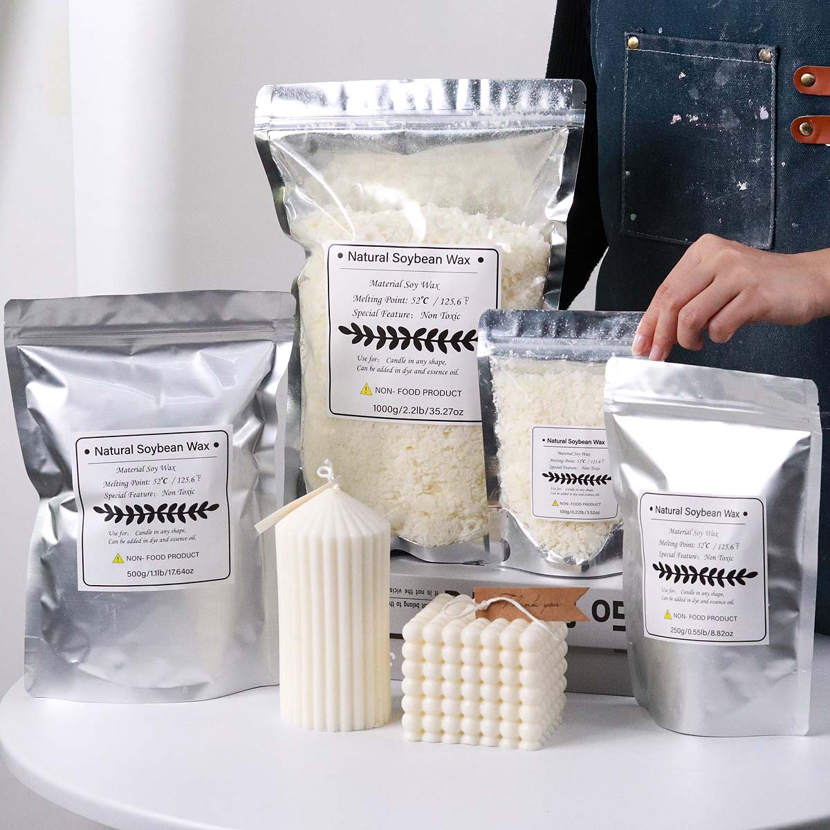 100/250/500/1000g Natural Soy  - đánh giá và giá Candle Making Diy Kit