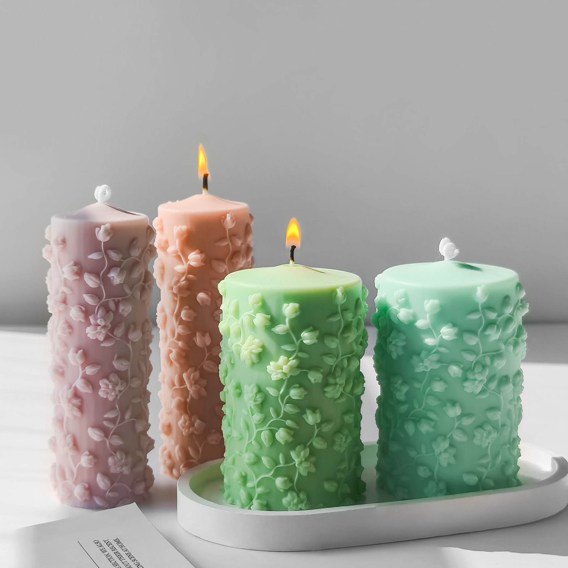 3D Cylinder Embossed Vines Mol - đánh giá và giá Candle Making Vinings
