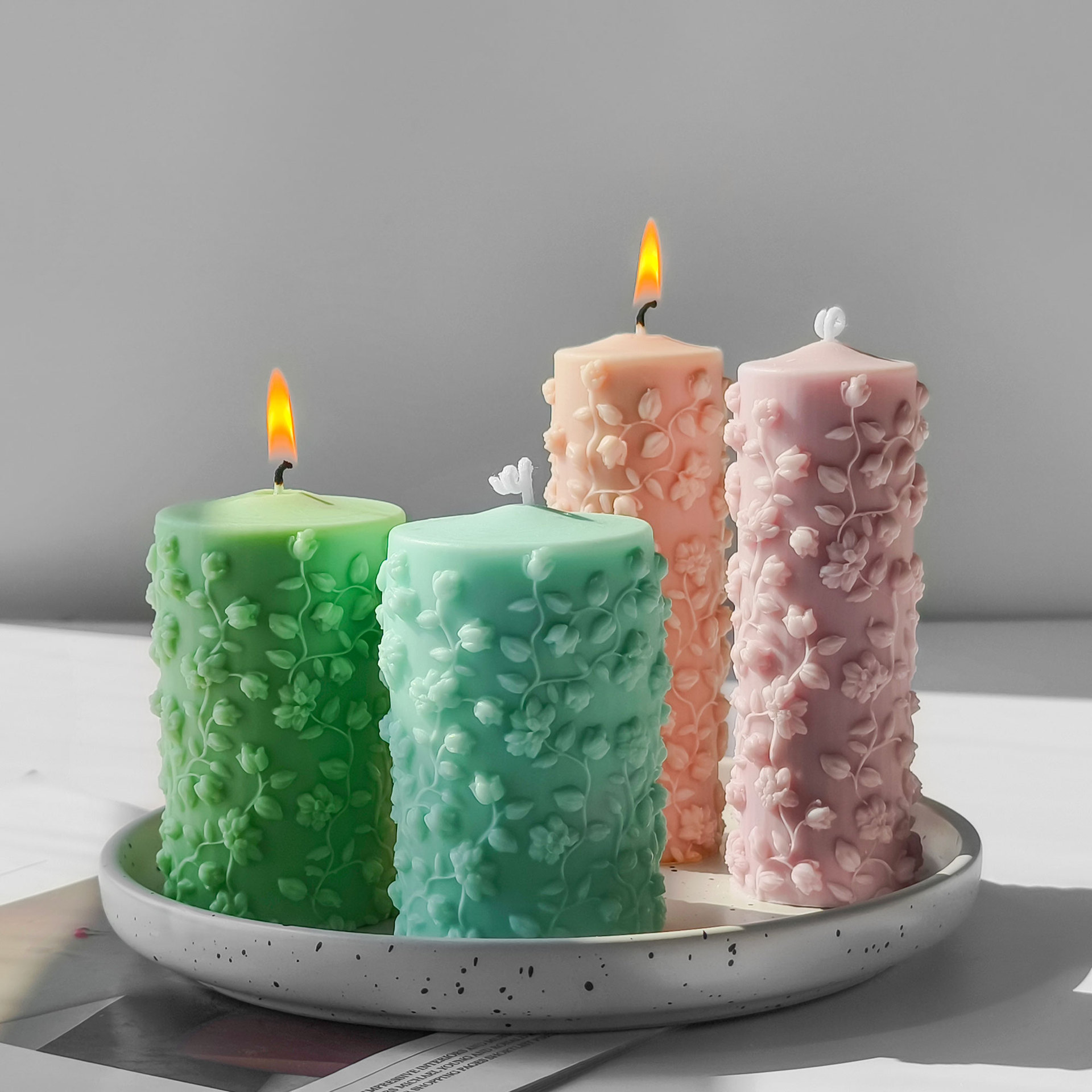 3D Cylinder Embossed Vines Mol - đánh giá và giá Candle Making Vinings