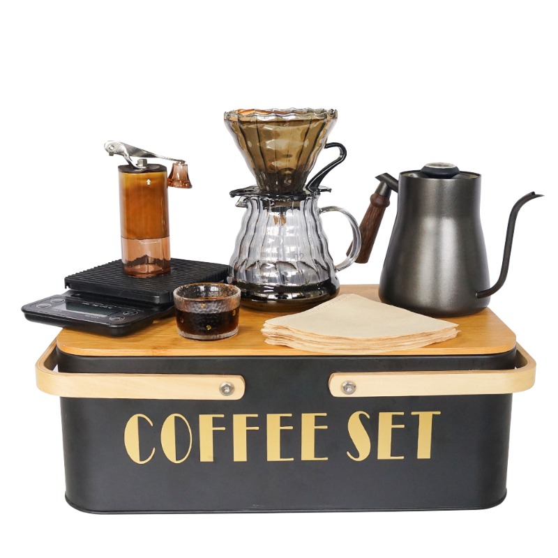 Portable coffee machine set wi - đánh giá và giá Pour Pot Aluminum