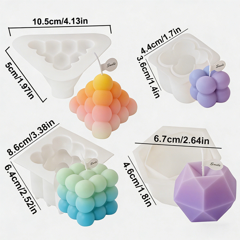 3D Bubble Cube Silicone Candle - đánh giá và giá Candle Making Activity